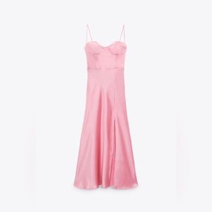 Midi Dress Satin Zara